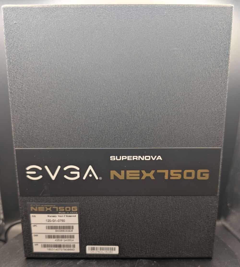 EVGA SuperNOVA NEX750G 750W PSU • 80+ Gold • Pulled Working • Parts/Repair